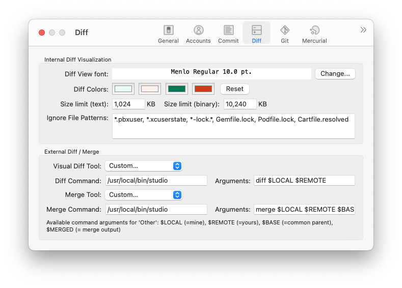 Sourcetree Preferences Diff Tool